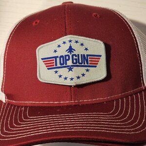 TOP GUN Cardinal Red/White Mesh Snapback Trucker Hat